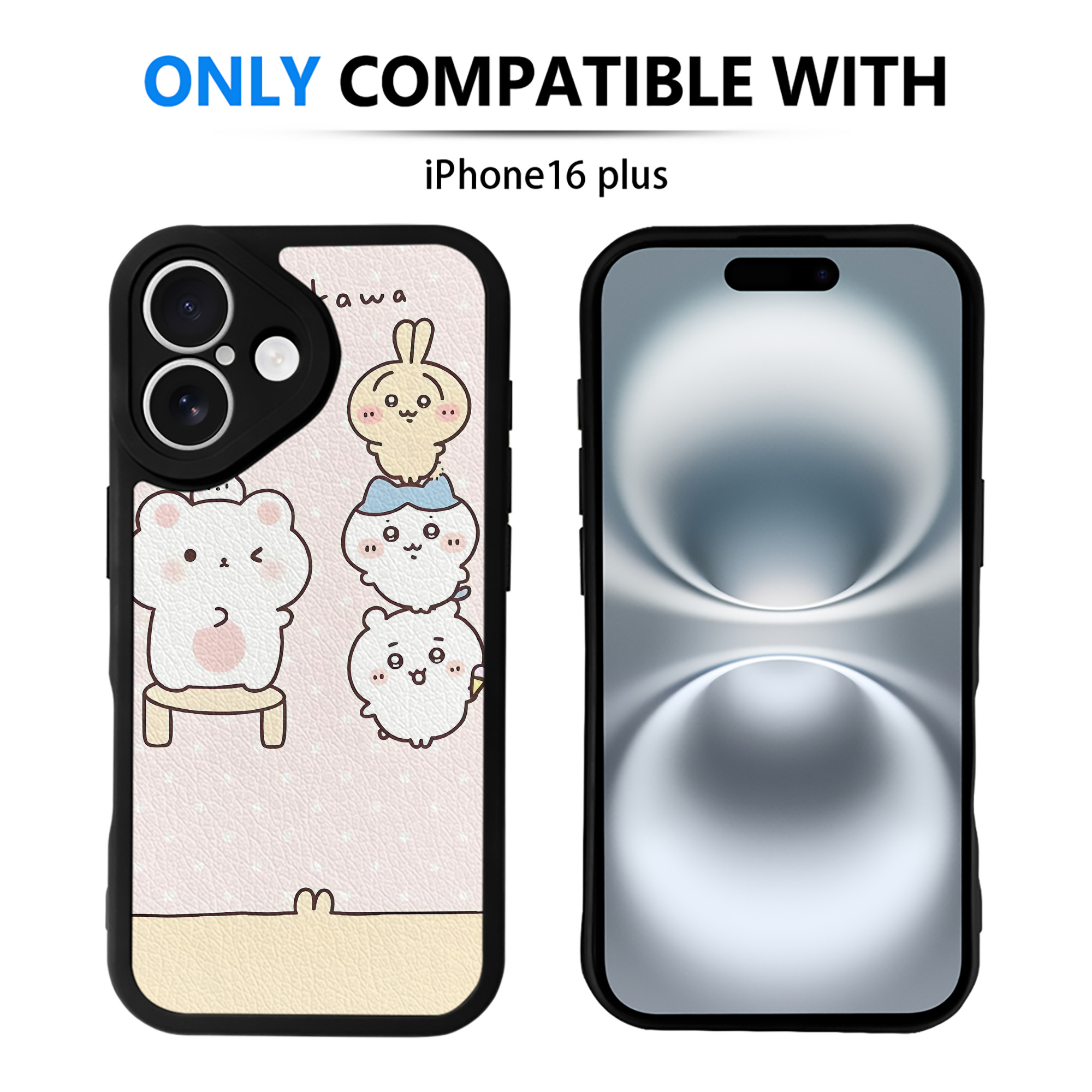 （画像用） ちいかわ Chii-kawa 【iPhone 16シリーズ対応】シリコンスマホケース（レザー調） 材質：シリコン